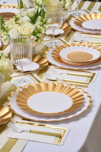 Platos de Postre Gold & White - Paquete de 8