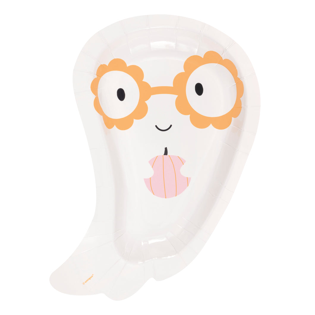 Platos Ghost Shaped Groovy Halloween  / Paquete de 8