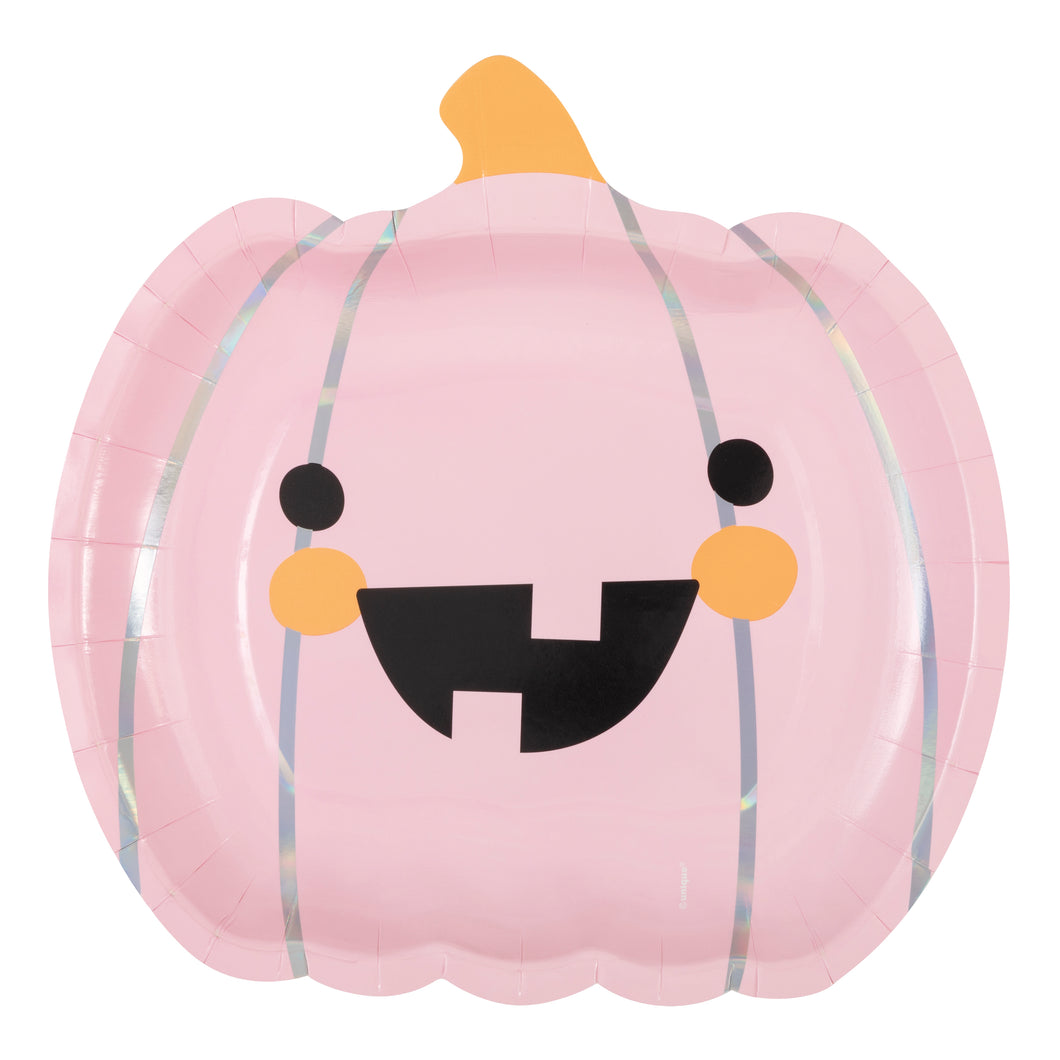Platos Groovy Halloween Smiley Pumpkin   / Paquete de 8