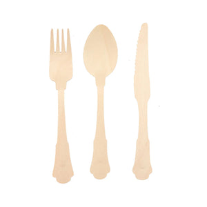 Cubiertos de Madera Vintage  - Paquete para 8 Personas