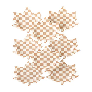 Platos Grandes Checkered Maple Plate - Paquete de 8