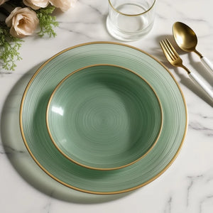 Platos Grandes Translucent Dusty Sage Green - Paquete de 10