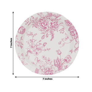 Platos de Postre Pink French Toile - Paquete de 8