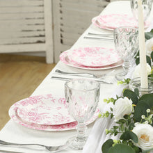 Cargar imagen en el visor de la galería, Platos Grandes Pink French Toile - Paquete de 8
