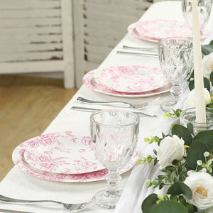 Platos Grandes Pink French Toile - Paquete de 8