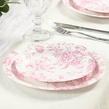 Cargar imagen en el visor de la galería, Platos Grandes Pink French Toile - Paquete de 8
