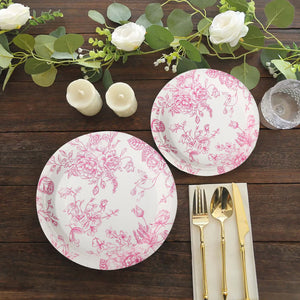 Platos Grandes Pink French Toile - Paquete de 8
