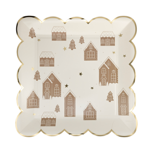 Platos Grandes Gingerbread House  - Paquete de 8