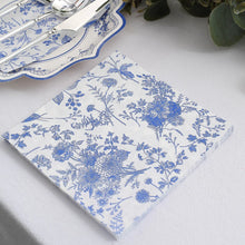 Cargar imagen en el visor de la galería, Servilletas Cocktail Blue French Toile - Paquete de 20
