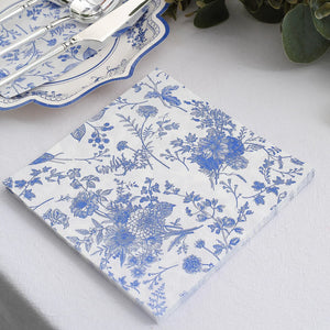 Servilletas Cocktail Blue French Toile - Paquete de 20