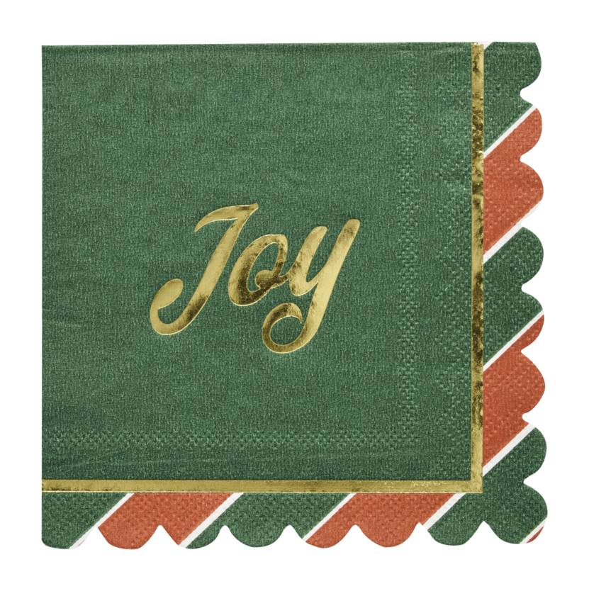 Servilletas Cocktail Joyful Christmas - Paquete de 26
