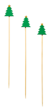 Cargar imagen en el visor de la galería, Palillos Cocktail Christmas Tree 6” - Paquete de 30
