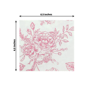 Servilletas Lunch Pink French Toile - Paquete de 20
