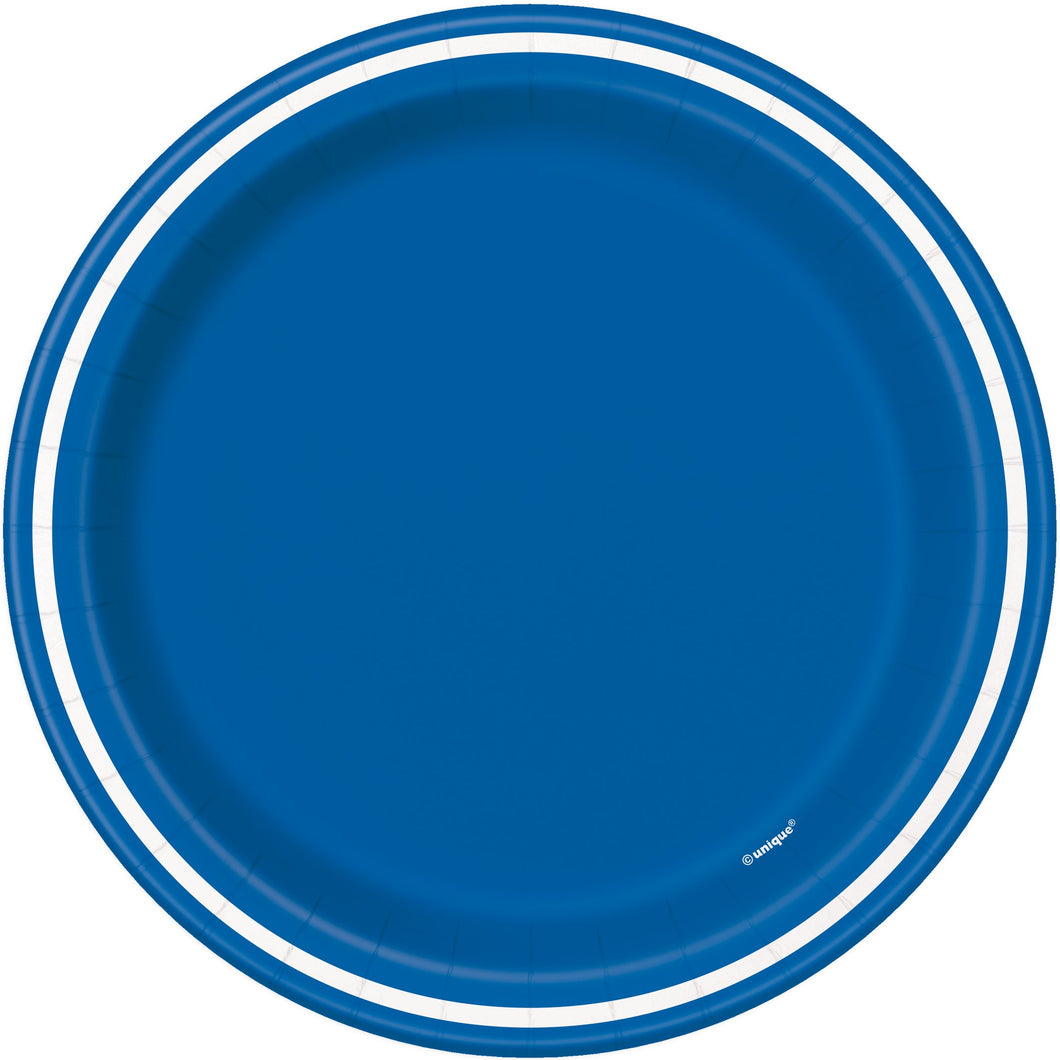 Platos Grandes Azul Royal Thin Stripe - Paquete de 8