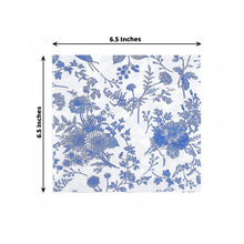 Cargar imagen en el visor de la galería, Servilletas Cocktail Blue French Toile - Paquete de 20
