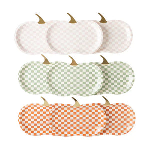 Platos Grandes Checkered Pumpkin - Paquete de 9
