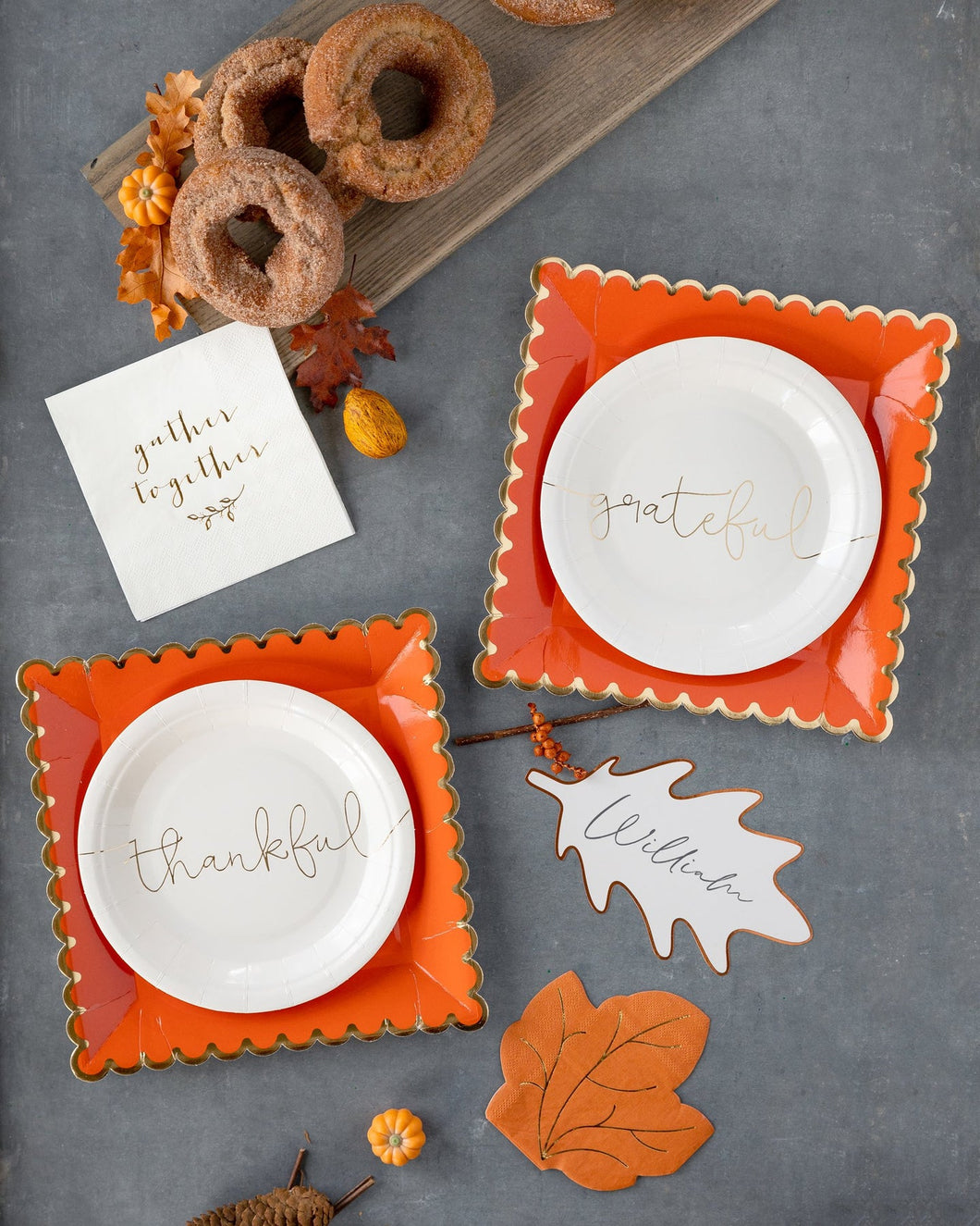Platos de Postre Thankful - Paquete de 8