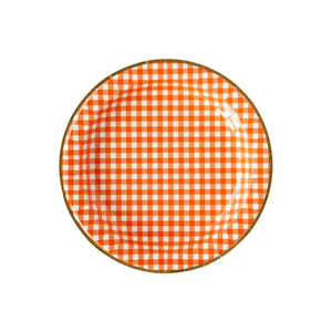 Platos Grandes Orange Gingham - Paquete de 8