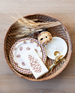 Platos Grandes Harvest Brown Gingham  - Paquete de 8