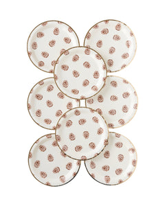 Platos de Postre Pine Cone - Paquete de 8