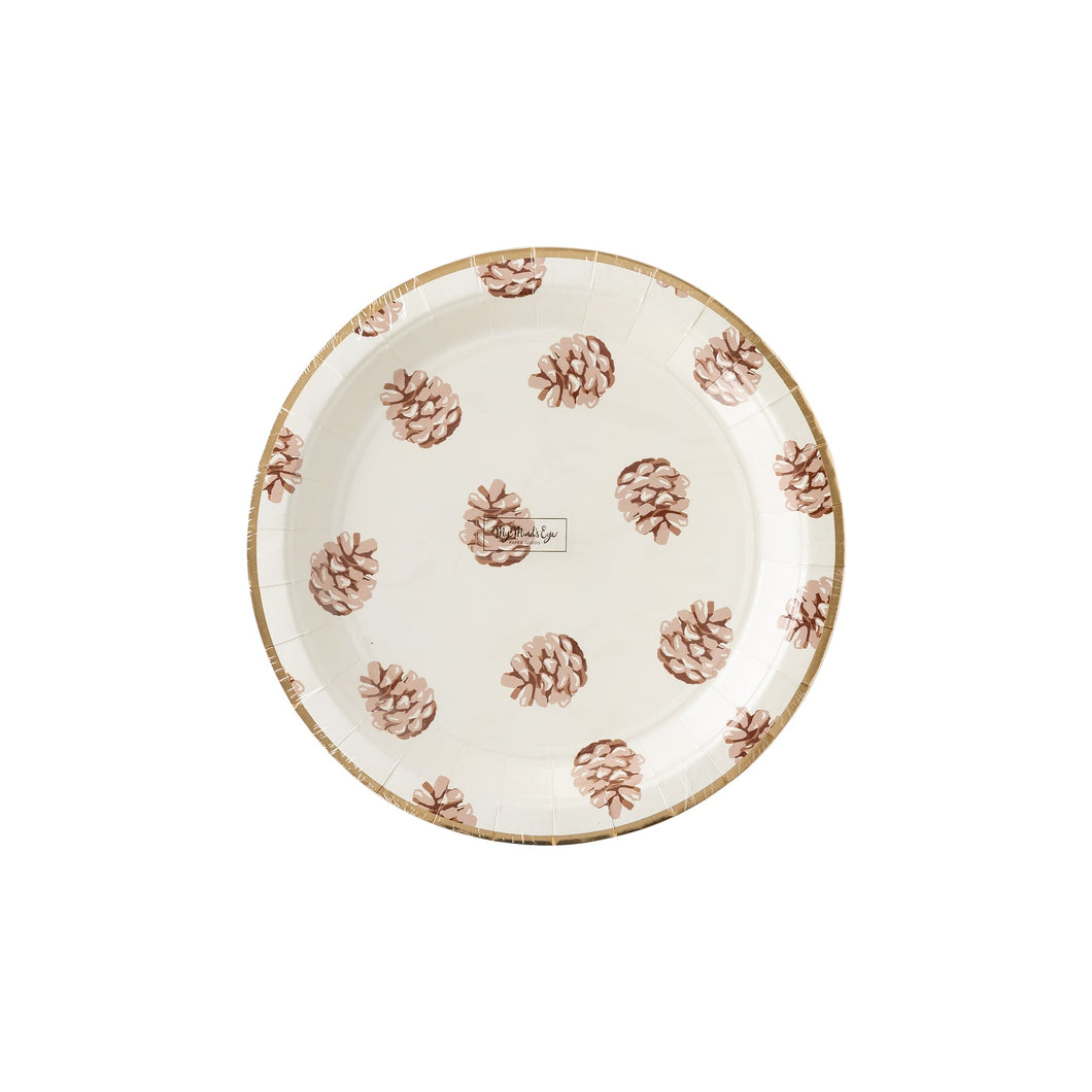 Platos de Postre Pine Cone - Paquete de 8