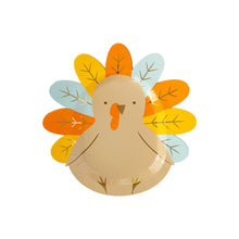 Cargar imagen en el visor de la galería, Platos Grandes Harvest Turkey Shaped - Paquete de 8
