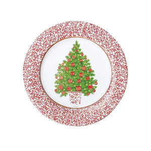 Platos de Postre Decorated Tree  / Paquete de 8