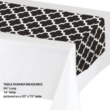 Cargar imagen en el visor de la galería, Black &amp; White Table Runner - Happy Plates
