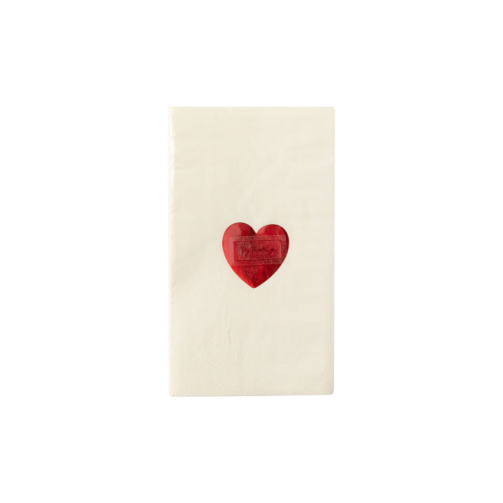 Servilletas Guest Red Foil Heart / Paquete de 18