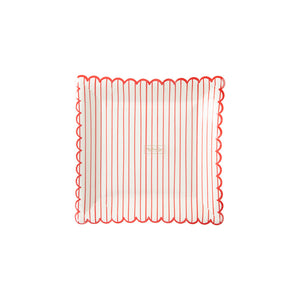 Platos Grande Valentine Red Stripe / Paquete de 8
