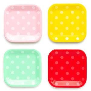 Platos Multi Color Polka Dots / Paquete de 12