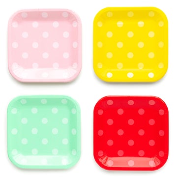 Platos Multi Color Polka Dots / Paquete de 12