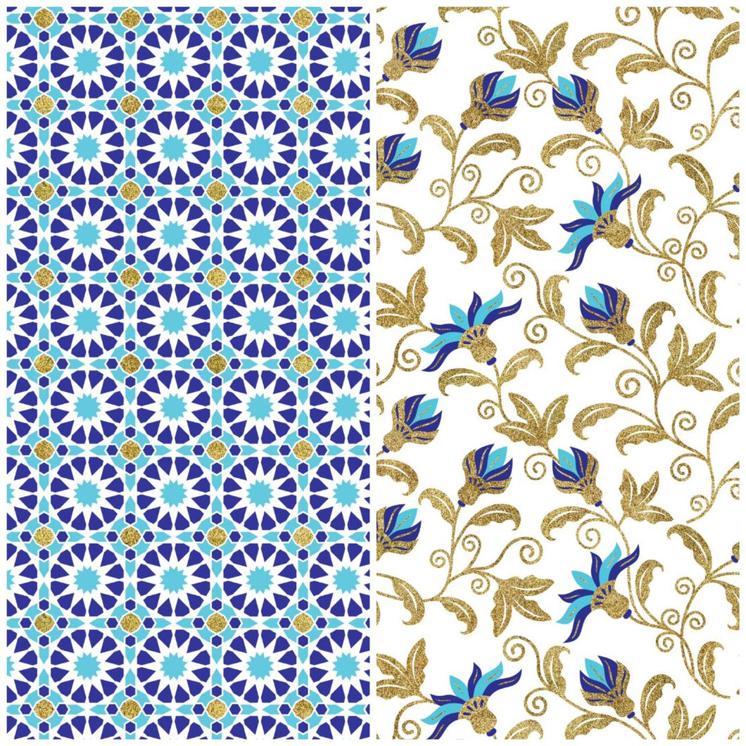 Individuales Moroccan Tile Blue II / 24 PCS