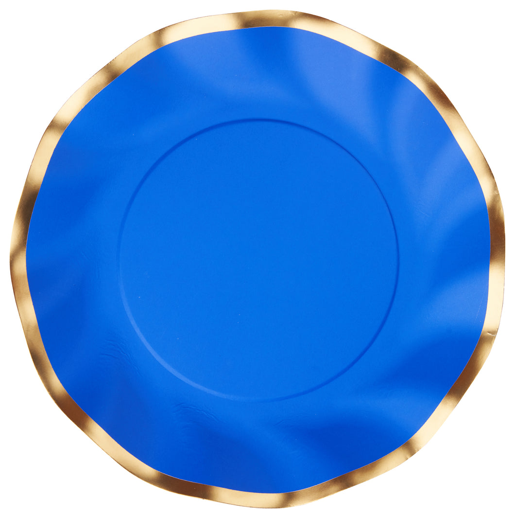 Platos Grandes Blue & Gold / Paquete de 8